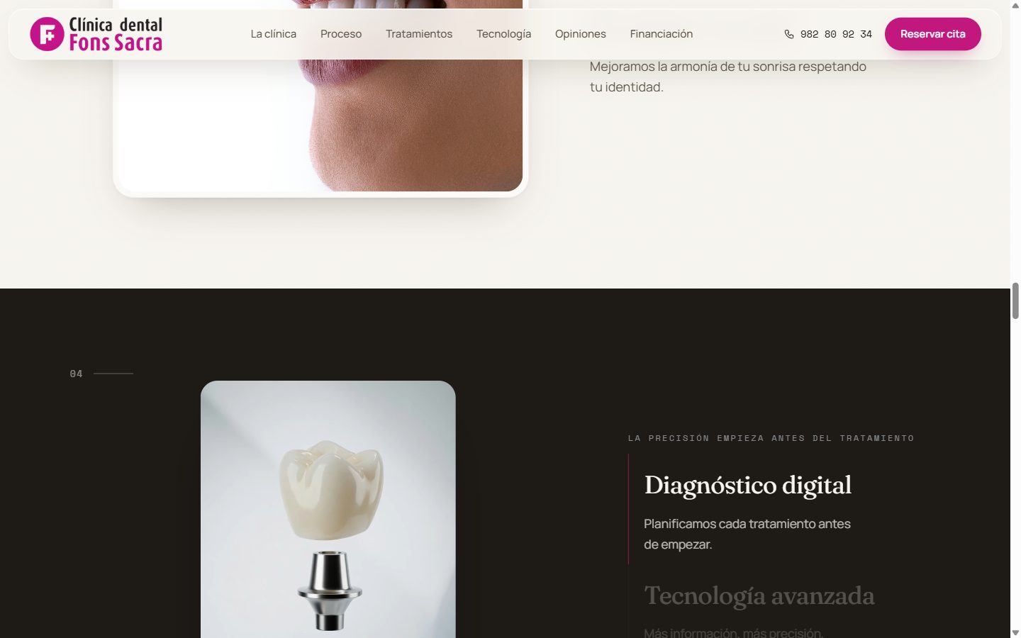 Sección de tecnología sobre fondo oscuro, con el diagnóstico digital
